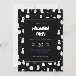 Söta spöket halloween fest inbjudningar
