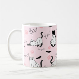 Söta spökkatten Halloween Kaffemugg