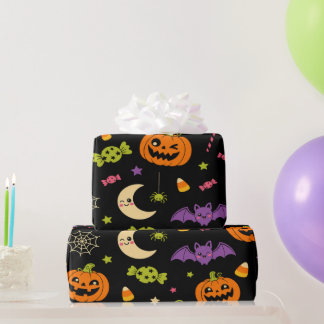 Söta spöklika retro kawaii Halloween godispumpa Presentpapper