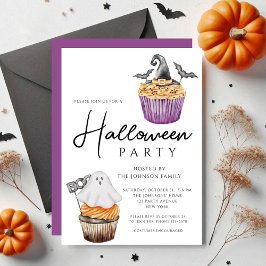 Söta spökmuffins Halloweenfest Inbjudningar