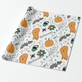 Söta spökpumpa Halloween-kritsteckningar illustrat Presentpapper