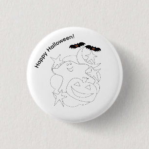 Söta spökpumpabatscher färglägg halloween knapp