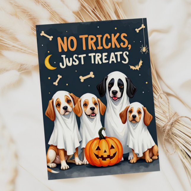 Söta spökrhundar roliga Halloween-kort Kort (Cute ghost dog funny Halloween card)