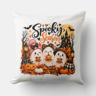 Söta spöktidsghostar Halloween-pumpa höst Kudde
