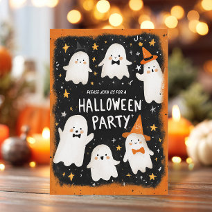 Söta spökvänner Halloween Inbjudningar