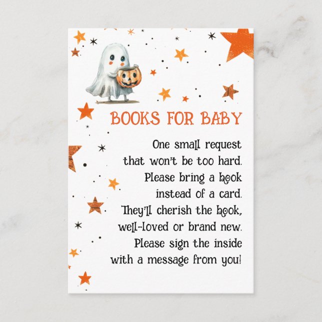 Söta spökvattenfärgshäfte om Halloween för bebisar Tilläggskort (Framsida)