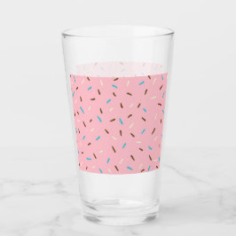 Söta sprinkles Glass Tumbler (Rosa av jordgubbar) Glaskopp