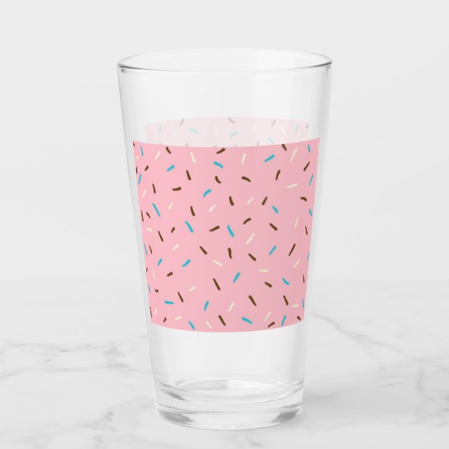 Söta sprinkles Glass Tumbler (Rosa av jordgubbar) Glaskopp (Framsida)