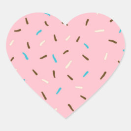 Söta Sprinkles Heart-påhängare (Rosa av jordgubbar Hjärtformat Klistermärke