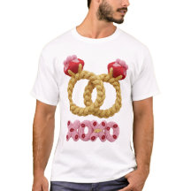 Söta stickade vigselringar och XOXO kram-design på