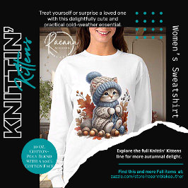 Söta stickande kattungar Dam-sweatshirt T Shirt