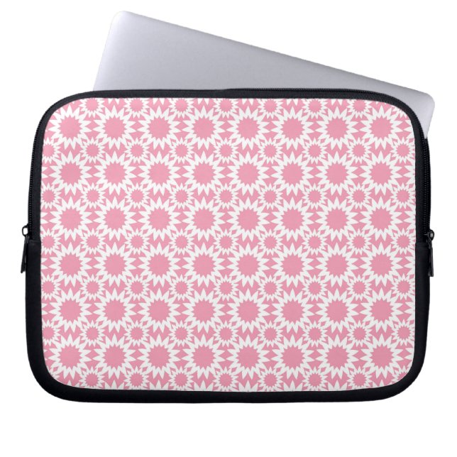 Söta stjärnblommor mönster rosa och vit laptop fodral (Framsidan)