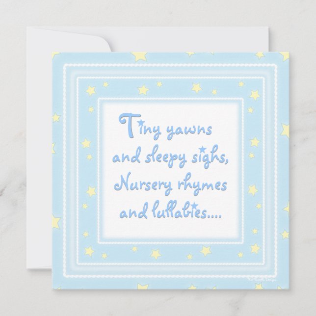 Söta stjärnor Blått spädbarn - inbjudan (Framsida)