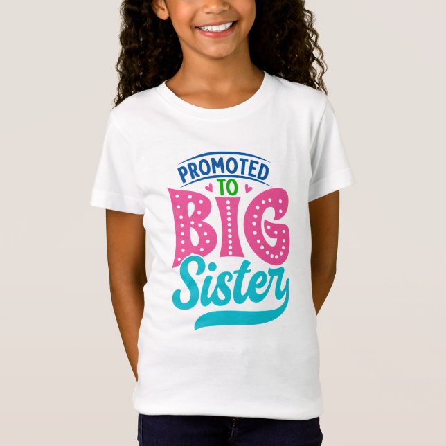 Söta, stora Syster ord art-flickor T Shirt (Framsida)