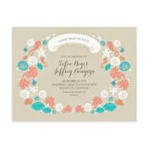 Söta strandbröllop Spara datum vykort