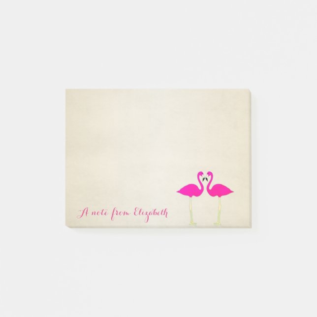 Söta Stylish Flamingos Post-it Block (Framsida)