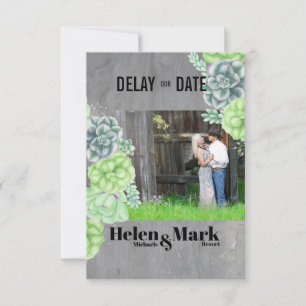 Söta Succules Photo Delay Date Spara Datumet
