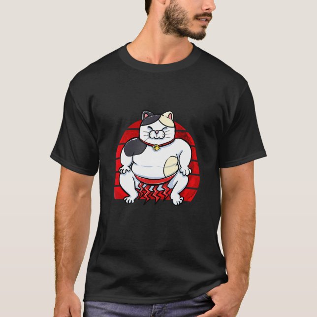 Söta sumobrottares kattpyjamas t shirt (Framsida)