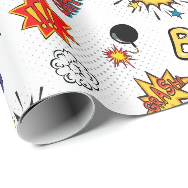 Söta superhjältemungar party presentpapper (Rullad Hörn)