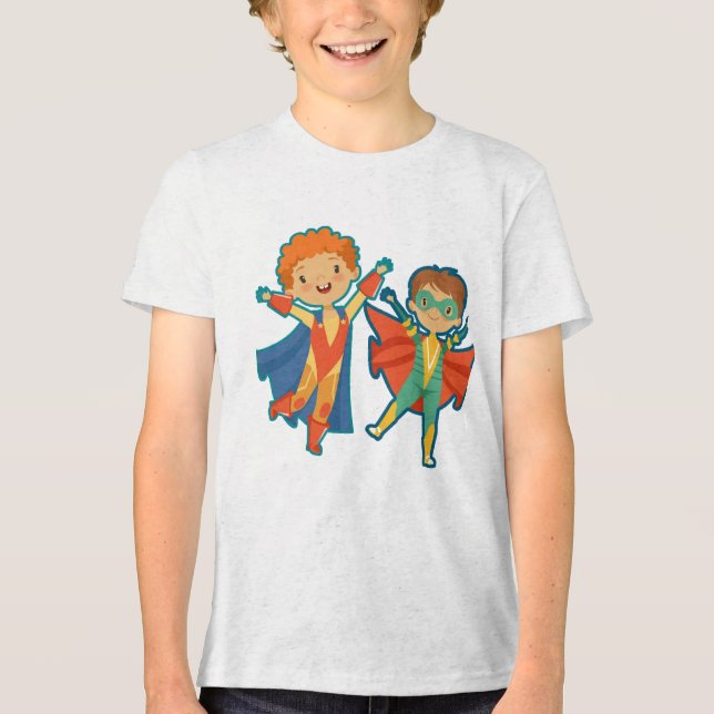 Söta superhjältepojkar t shirt (Framsida)