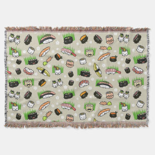 Söta Sushi-figurer Mönster Kawaii Sushi Mysfilt