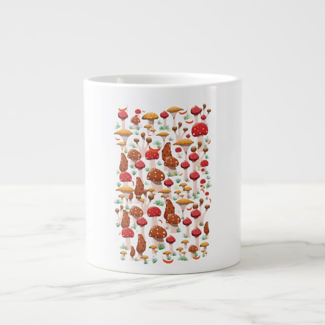 Söta svampmönster jumbo mugg (Framsidan)