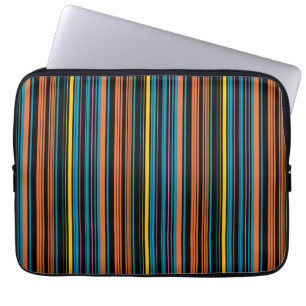 Söta svarta blåa ränder laptop fodral