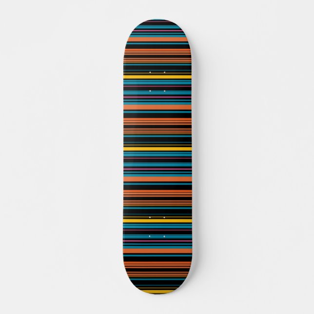Söta svarta blåa ränder mini skateboard bräda 18,5 cm (Framsida)