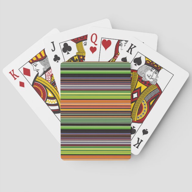 Söta svarta färgglada ränder casinokort (Baksidan)
