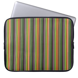 Söta svarta färgglada ränder laptop fodral