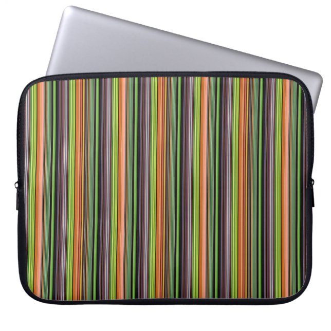 Söta svarta färgglada ränder laptop fodral (Framsidan)