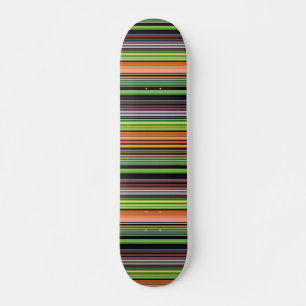 Söta svarta färgglada ränder mini skateboard bräda 18,5 cm