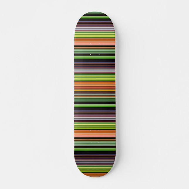 Söta svarta färgglada ränder mini skateboard bräda 18,5 cm (Framsida)