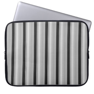 Söta svarta gråa ränder laptop fodral