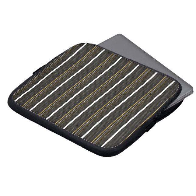 Söta svarta gula ränder laptop fodral (Framsida topp)