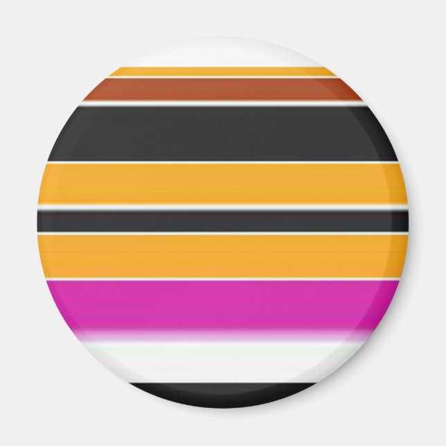 Söta svarta gula ränder magnet (Framsidan)