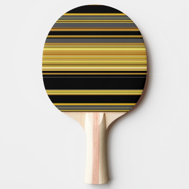 Söta svarta gyllene ränder pingisracket (Framsidan)