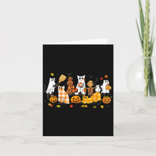 Söta svarta katter spök Halloween pumpa kattälskar Kort