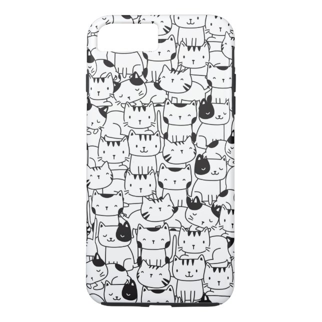 Söta svarta och vita katter Case-Mate iPhone skal (Baksida)