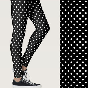 Söta svarta och vita prickar leggings