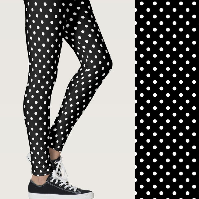 Söta svarta och vita prickar leggings (Skapare uppladdad)