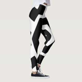 Söta svarta och vita ränder modern träning leggings