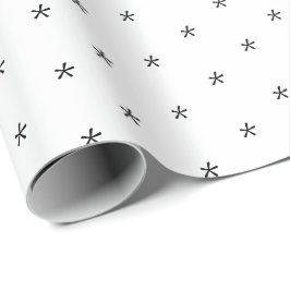 Söta svarta och vita snöflingor mönster Högtid Presentpapper