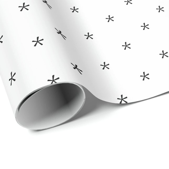 Söta svarta och vita snöflingor mönster Högtid  Presentpapper (Rullad Hörn)