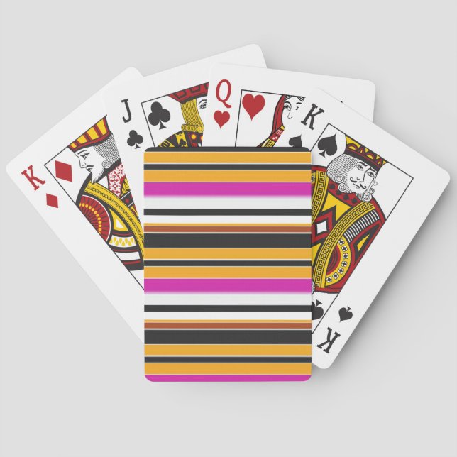 Söta svarta orangea ränder casinokort (Baksidan)