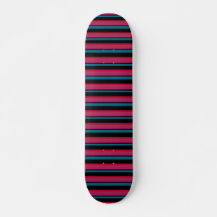 Söta svarta rosa ränder mini skateboard bräda 18,5 cm