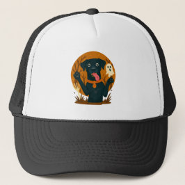 Söta svarta spökhund keps