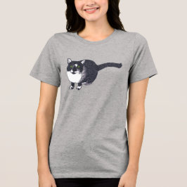 Söta svarta vita katter i Pointillism T-shirts