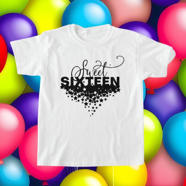 Söta sweet sixteen flickor Birthday T Shirt (Skapare uppladdad)