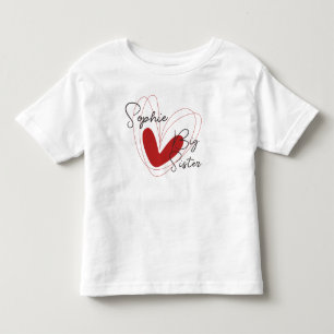 Söta syskon storesyster hjärta namn barn t-shirt